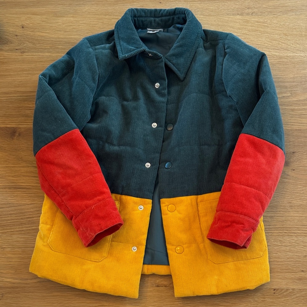 Hanna Andersson Teal Corduroy Jacket boys sz 6-7
